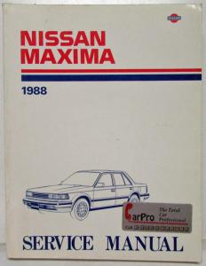1988 Nissan Maxima Service Shop Repair Manual Model U11 Series