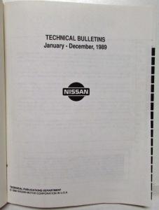 1989 Nissan Technical Bulletins Manual