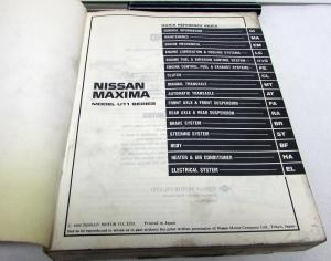1987 Nissan Maxima Service Shop Repair Manual Model U11 Series 1st Revision