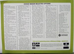 1973 Dodge Wagons Color Sales Folder Original Specs Equip Exterior Colors