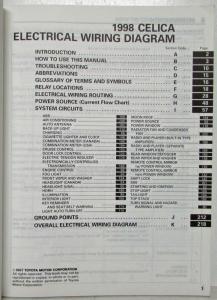 1998 Toyota Celica Electrical Wiring Diagram Manual US & Canada