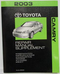 2003 Toyota Camry Service Shop Repair Manual Supplement