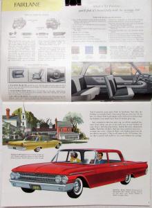 1961 Ford Fairlane Galaxy Station Wagon Color Sales Brochure Original