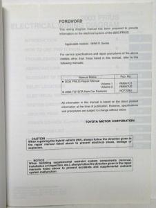 2003 Toyota Prius Electrical Wiring Diagram Manual