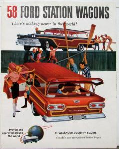 1958 Ford Wagons CANADIAN Sales Folder Country Squire Sedan Del Rio Ranch Fordor