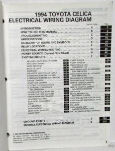 1994 Toyota Celica Electrical Wiring Diagram Manual