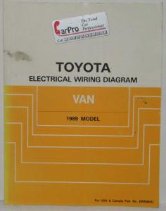 1989 Toyota Van Service Shop Repair Manual plus Electrical Wiring Diagram