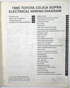1985 Toyota Celica Supra Electrical Wiring Diagram Manual US & Canada
