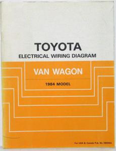 1984 Toyota Van Wagon Electrical Wiring Diagram Manual US & Canada