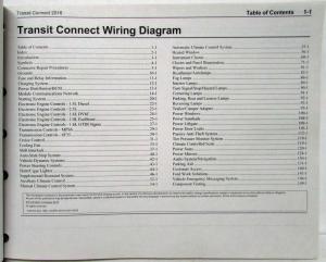 2016 Ford Transit Connect Electrical Wiring Diagrams Manual
