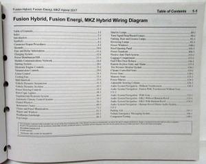 2017 Ford Fusion Energi & Lincoln MKZ Hybrid Electrical Wiring Diagrams Manual