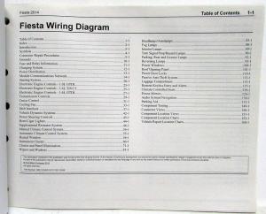2014 Ford Fiesta Electrical Wiring Diagrams Manual