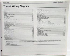 2015 Ford Transit Electrical Wiring Diagrams Manual