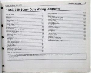 2012 Ford F-650 750 Super Duty Trucks Electrical Wiring Diagrams Manual