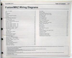 2012 Ford Fusion Lincoln MKZ Electrical Wiring Diagrams Manual