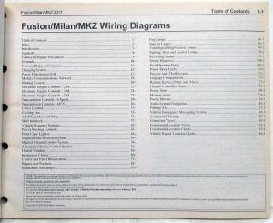 2011 Ford Fusion Lincoln MKZ Mercury Milan Electrical Wiring Diagrams Manual