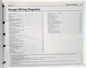 2011 Ford Ranger Pickup Truck Electrical Wiring Diagrams Manual