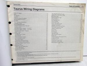2012 Ford Taurus Electrical Wiring Diagrams Manual