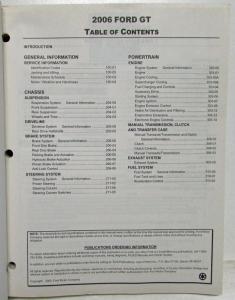 2006 Ford GT Service Shop Repair Manual
