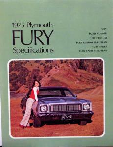 1975 Plymouth Fury & Road Runner Specification Folder Canadian Original