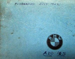 1962 BMW Automobile Parts Price List