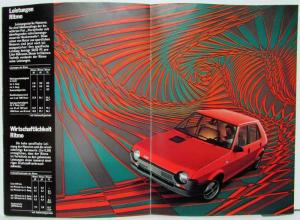 1979 Fiat Ritmo Matte Paper Black Fiat Logo Sales Brochure - German Text
