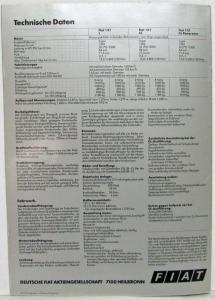 1979 Fiat 131 Mirafiori Sales Brochure - German Text