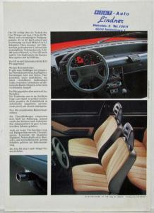 1985 Fiat Uno SX Spec Sheet - German Text