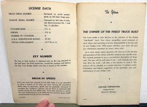 1953 Dodge Truck Owners Manual Original Care & Operation Models B-4-B B-4-C