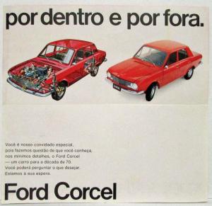 1970 Ford Corcel Sales Folder - Portuguese Text - Brazilian Market
