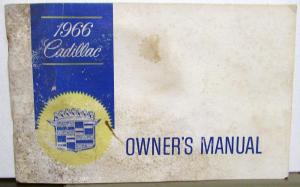 1966 Cadillac Owners Manual Original Calais DeVille Fleetwood Eldorado 60 75 66