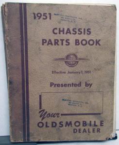 1951 Oldsmobile Dealer Chassis Parts Book Catalog Super 88 98 Holiday Coupe