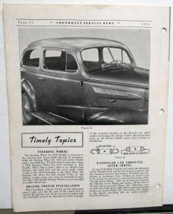 1938 Chevrolet Service News Turret Top Repair Vol 12 No 5 Tech Bulletin Original