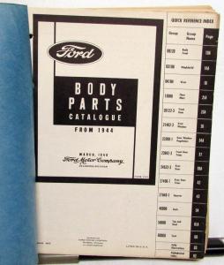 1944-1948 Ford Dealer Body Parts Book Catalogue Car & Truck Sedan Coupe Pickup
