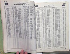 1928-1949 Ford Dealer Parts Accessories Wholesale Net Price List Book Car Truck