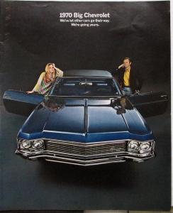1970 BIG Chevrolets Caprice Impala Bel Air Color Sales Brochure Original