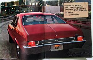 1969 Chevrolet Nova Coupe Sedan SS Color Sales Brochure Revision 1 Original