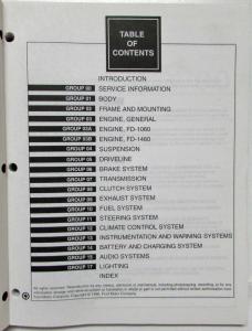 1997 Ford Cargo Truck Service Shop Repair Manual