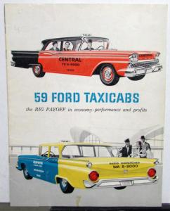 1959 FORD TAXI CAB CUSTOM 300 FAIRLANE SALES BROCHURE TAXICAB