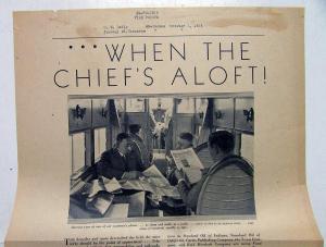 1929 Ford TriMotor Airplane Ad Proof When The Chiefs Aloft Business Use
