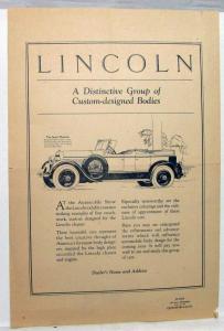 1926 Lincoln Large Newspaper Ad Proof Custom-designed Bodies Automobile Show