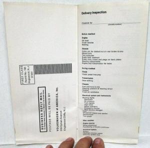 1970 Volkswagen Station Wagon Maintenance Record Book Service Info Schedule Bus