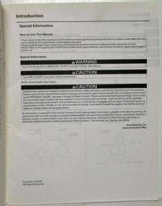 2010 Honda Insight Body Repair Service Manual