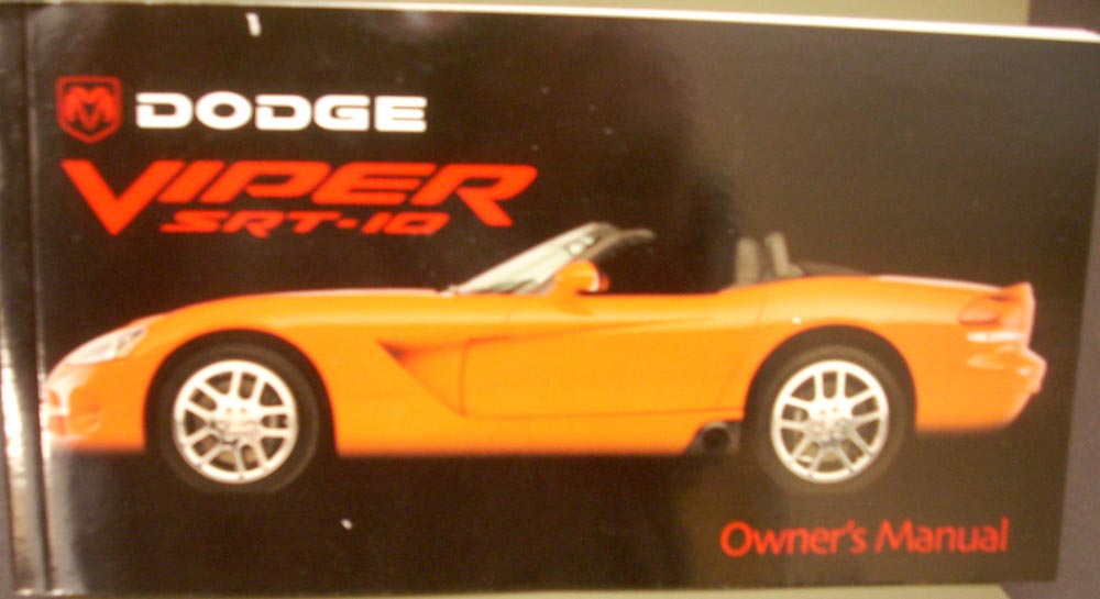 2003 Dodge Viper SRT 10 ORIGINAL Owners Manual NOS