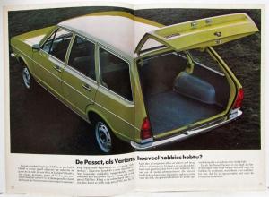 1973 VW De Passat Sales Brochure - Dutch Text and Market