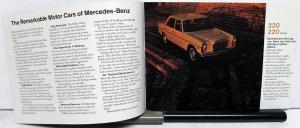 1968 Mercedes-Benz Dealer Sales Brochure 220 230 250 280S SE SL 300SEL 600