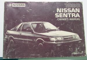 1988 Nissan Sentra Owners Manual Care & Operation Instructions Original