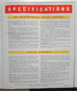 1938 Ford V8 Trucks Stake Chassis Cab Dump Panel Driveaway Chassis Sales Folder