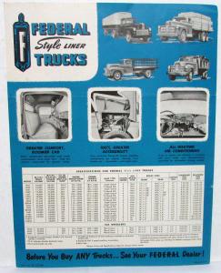 1951 Federal Truck Dealer Sales Brochure Style Liner Medium Heavy Duty Full Line