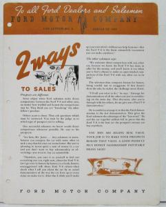 1936 Ford Dealers Salesman Car Letter No 8 DEALR ONLY ITEM Original